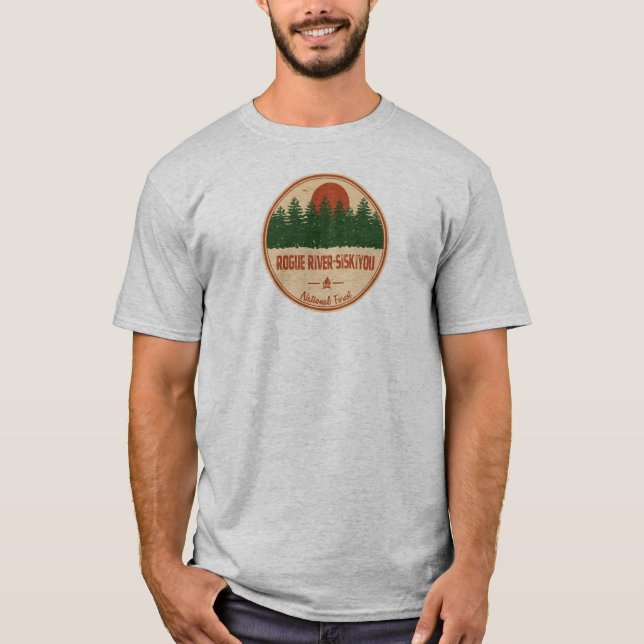Camiseta Floresta Nacional Rogue River-Siskiyou (Frente)