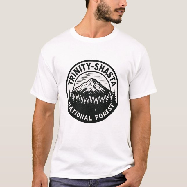 Camiseta Floresta Nacional Trinity-Shasta - Crachá Emblem (Frente)