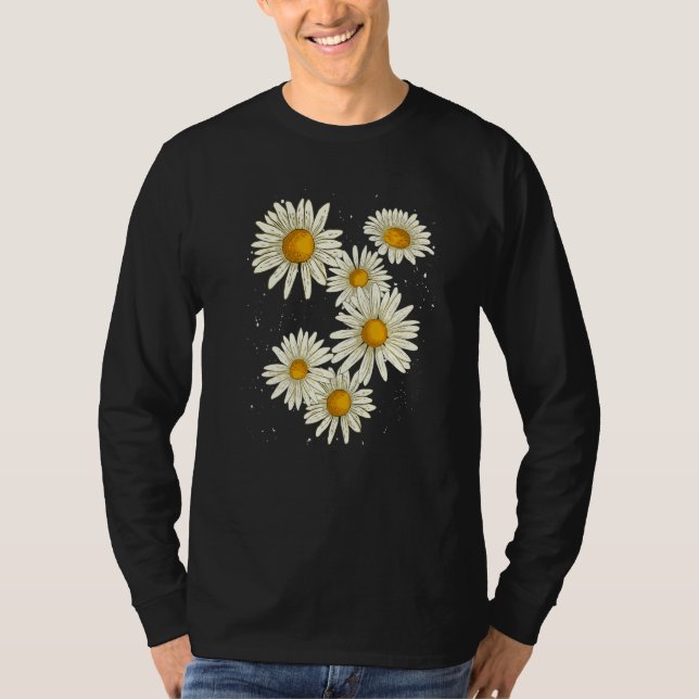 Camiseta Floresta Natural de Flor de Botânica Daisy (Frente)