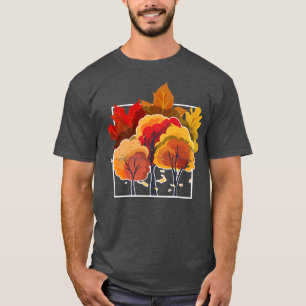Camiseta Floresta Natural Deixa Árvores Do Outono Cai 742