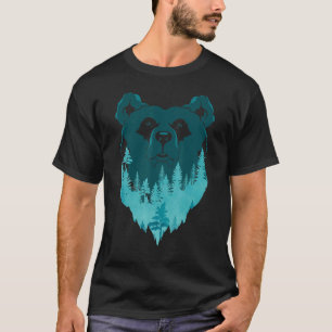 Camiseta Floresta Natural Do Urso Castanho Árvores Selvagen