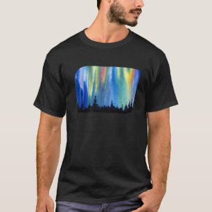 Camiseta Floresta Polar Luz Aurora Borealis