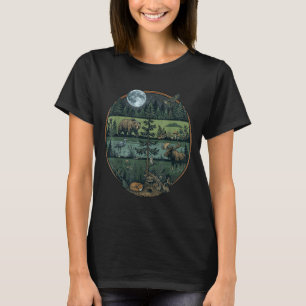 Camiseta Floresta retrô árvores natureza vida selvagem ao a