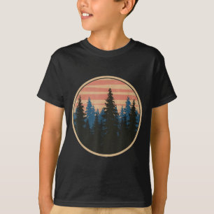 Camiseta Floresta Retro Árvores Vida Selvagem Natureza Vint