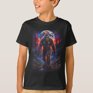 Camiseta Floresta retrô sasquatch pé-grande caminhada natur