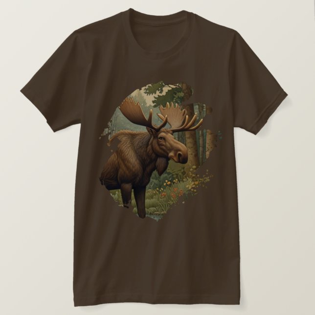 Camiseta Floresta rustica de boho boho verde (Frente do Design)