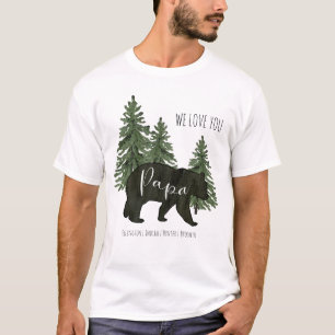Camiseta Floresta Rústica Nós Te Amo Papai Bear Netos