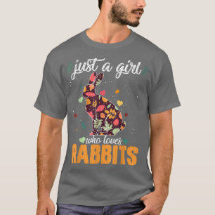 Camiseta Floresta Selvagem Animal Só Menina Que Ama Coelhos