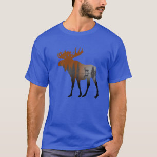Camiseta Floresta Selvagem de Veados Manguíneos e Árvores d