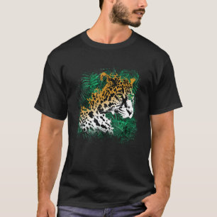 Camiseta Floresta Tropical Leopardo Planta Vegetação Nature