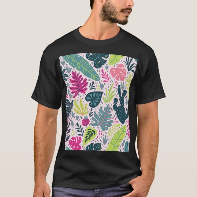 Camiseta Floresta tropical selvagem, colheita repetida (Frente)