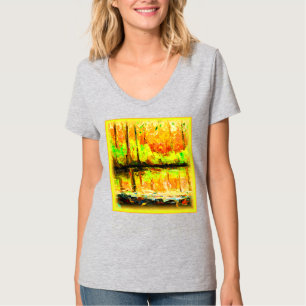 Camiseta "Floresta Vibrante dos Pântanos" Pintura Bonita. C