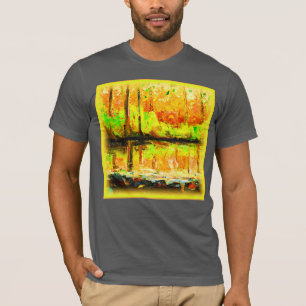 Camiseta "Floresta Vibrante dos Pântanos" Pintura Bonita. C