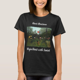 Camiseta Floresta Virgem de Henri Rousseau com Preto Sol