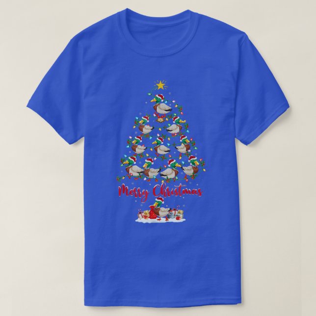 Camiseta Florestas de Natal Engraçadas Luzes de Árvore de N (Frente do Design)