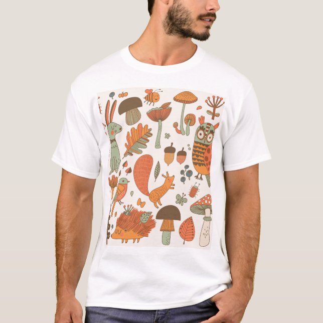 Camiseta Florestas: Fundo Colorido de outono. (Frente)