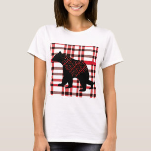 Camiseta Florestas Negras Russas Silhout Urso Negro Na Xadr