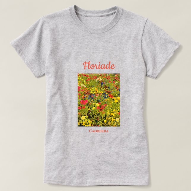 Camiseta Floriade Canberra festival de flores viagem art (Frente do Design)