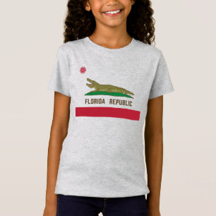 Camiseta Flórida Alligator Flag Crocodile