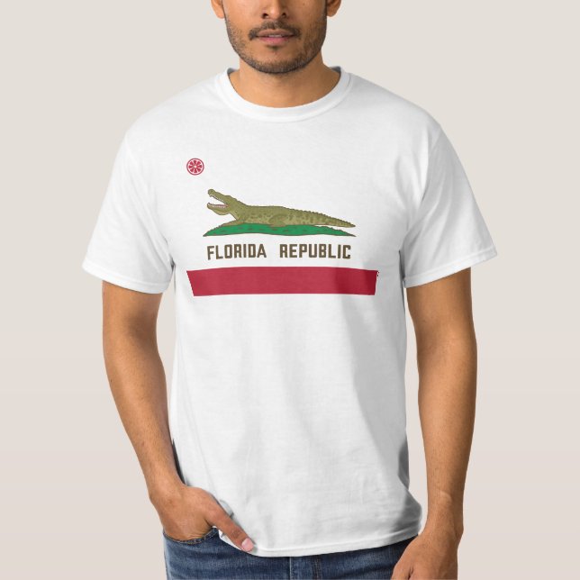 Camiseta Flórida Alligator Flag Crocodile (Frente)