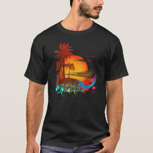 Camiseta Flórida Beach Summer Palm Trees Sunset