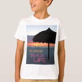 Camiseta Florida Beach Sunset Palm Frond Umbrella
