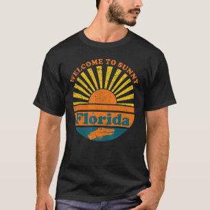 Camiseta Flórida Bem-Vindo A Sunny Florida Alligator Gator