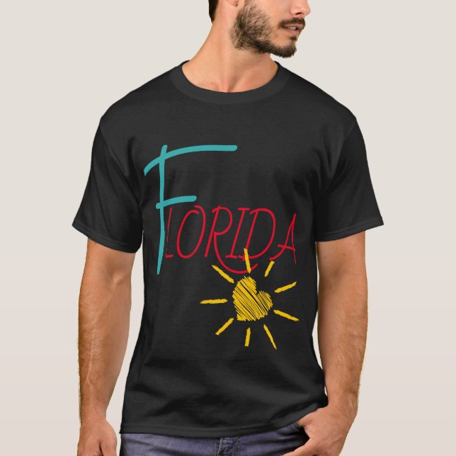 Camiseta Flórida com coração ensolarado (Frente)