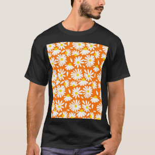 Camiseta Flórida da margarida retrô: vindima laranja.