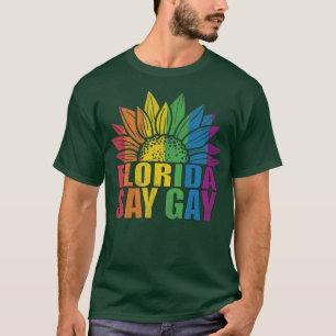 Camiseta Flórida Diz Gay Sunflower Diz Trans Orud LGBTQ Ga