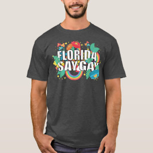 Camiseta Flórida Diz Gay Sunflower Diz Trans Orud LGBTQ Ga