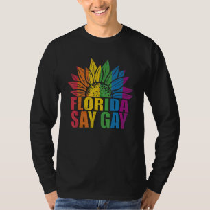 Camiseta Flórida Diz Gay Sunflower Diz Trans Proud Lgbtq Ga