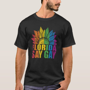 Camiseta Flórida Diz Gay Sunflower Diz Trans Proud Lgbtq Ga