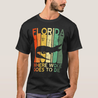 Camiseta Flórida É Onde Woke Vai Morrer Em Crocodilo Alliga