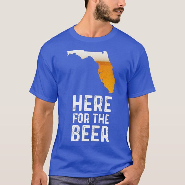 Camiseta Flórida Engraçada Aqui Para A Cerveja Artesanato (Frente)