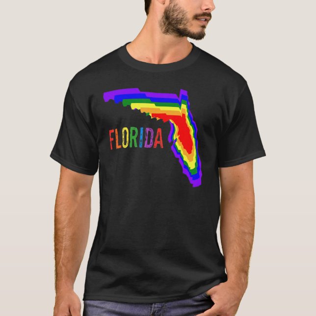 Camiseta Flórida Gay Diz que o Gay diz amor fica orgulhoso  (Frente)