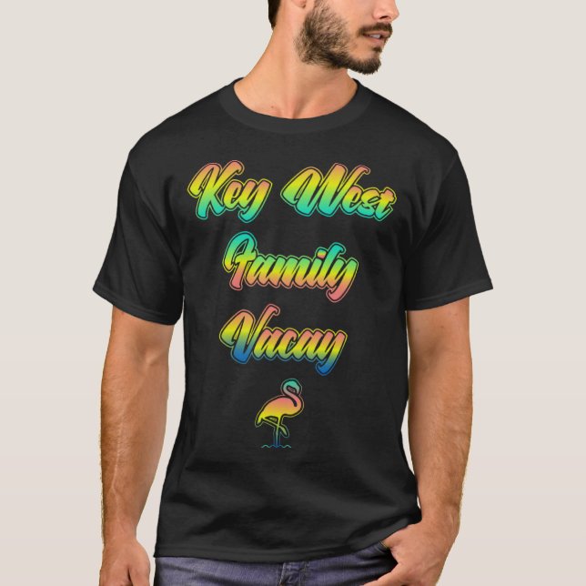 Camiseta Florida Keys Family Vacation  Sunset Flamingo of K (Frente)