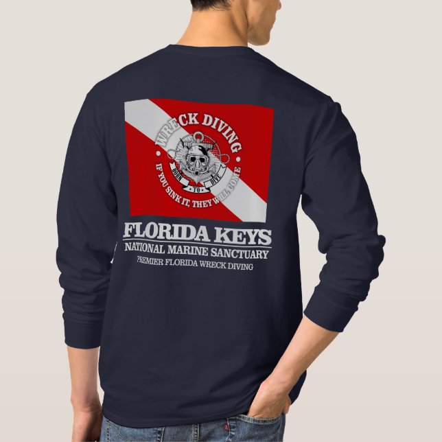 Camiseta Florida Keys NMS (melhores destroços) (Verso)