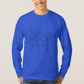camiseta florida, manga longa, macia, confortável