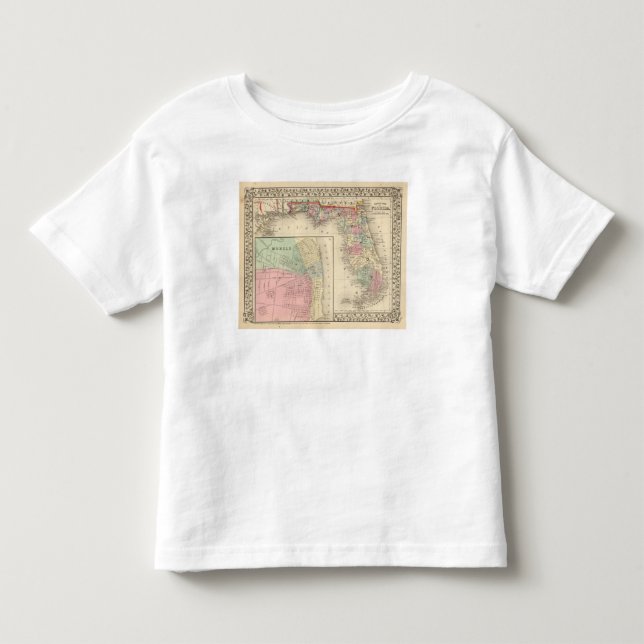 Camiseta Florida, mapa móvel por Mitchell (Frente)