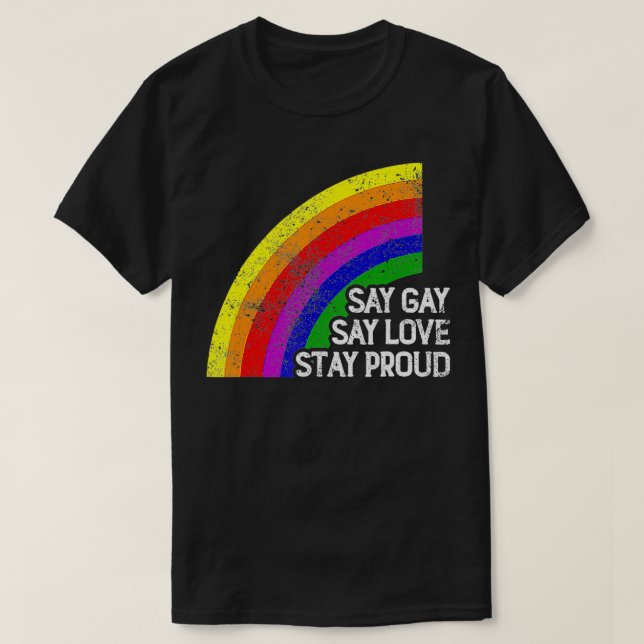 Camiseta Flórida Orgulho Diz Gay que o amor fica orgulhoso  (Frente do Design)