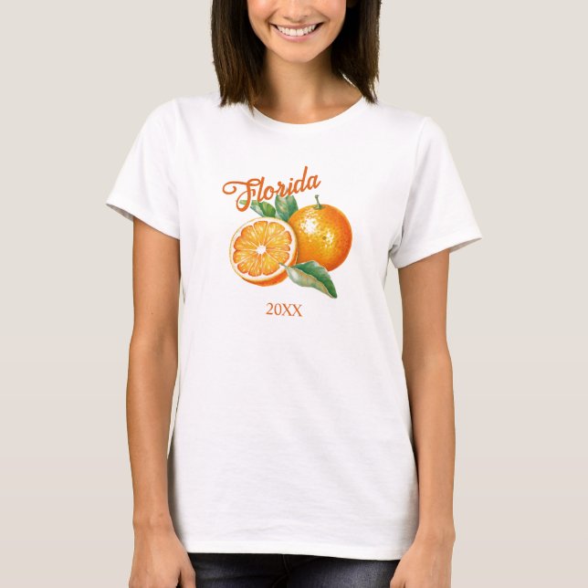 Camiseta Flórida Personalizada Laranja (Frente)