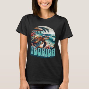 Camiseta Florida Praia Surf Surfing Oceano Vintage EUA Flor