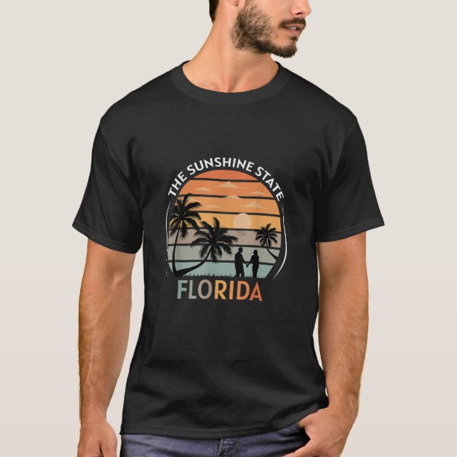 Camiseta Florida Summer Beach Vintage Sunset (Frente)