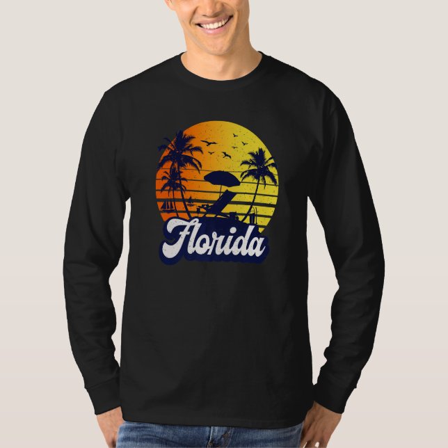 Camiseta Florida Sunset Beach Retro Premium (Frente)