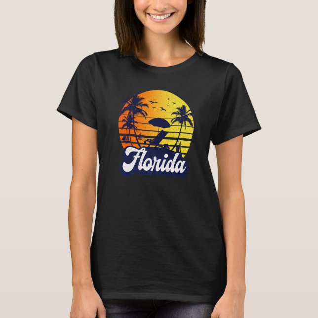Camiseta Florida Sunset Beach Retro Premium (Frente)