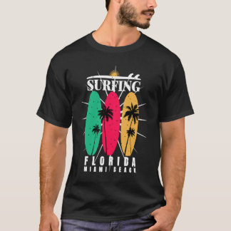 Camiseta Flórida Surfing Summer Beach Vintage Sunset