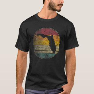 Camiseta Flórida Vintage - Estilo Retro Incomodado Silhout