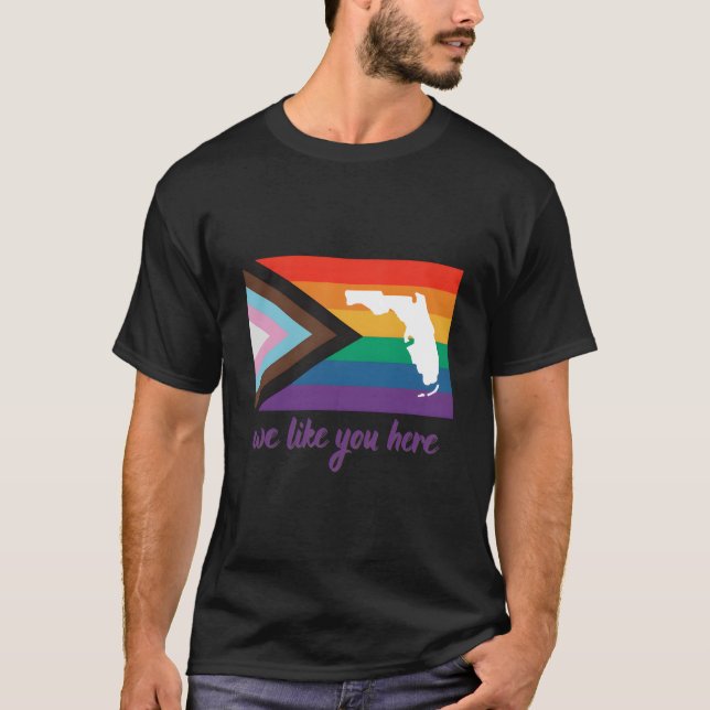 Camiseta Florida- We Like You Here- Progress Pride Flag (Frente)