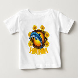 Camiseta Florida Wildflowers And Cartoon Of A Porpoise